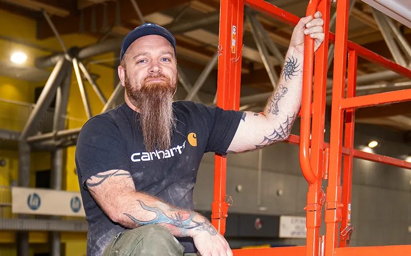Un technicien Eury sur un chantier